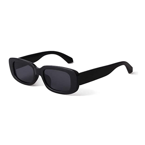 KAUKKO Rectangle Sunglasses for Women Retro Driving Glasses 90’s Vintage Fashion Narrow Square Frame UV400 Protection Black