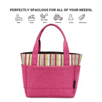 Classic commuter lunch box bag solid color suitable for work Red