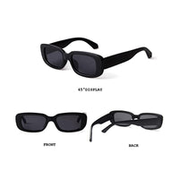 KAUKKO Rectangle Sunglasses for Women Retro Driving Glasses 90’s Vintage Fashion Narrow Square Frame UV400 Protection Black