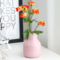KAUKKO Solid Color Ceramic Vase Small Flower Vases for Home Decor, Modern Decor, Living Room Decor, Shelf Decor, Table, Bookshelf Decor Matte Powder