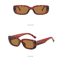 KAUKKO Rectangle Sunglasses for Women Retro Driving Glasses 90’s Vintage Fashion Narrow Square Frame UV400 Protection Leopard print