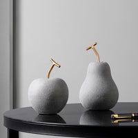 KAUKKO Orchard Ceramic Pear Decorate for Display on Bookshelf, Living Room, Dining Room, Home Office