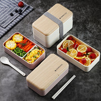 KAUKKO Premium Bento Lunch Box in 3 Modern Colors - 2 Compartments, Leak-proof - Includes Divider, Cutlery & Chopsticks - 40oz Japanese Bento Box for Adults & Kids - Zero Waste & Food-Safe White