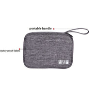 KAUKKO Portable Cord Organizer, Travel Organizer Bag for Cable Storage, Cord Storage and Electronics Accessories Charger Organizer grey