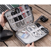 KAUKKO Portable Cord Organizer, Travel Organizer Bag for Cable Storage, Cord Storage and Electronics Accessories Charger Organizer grey