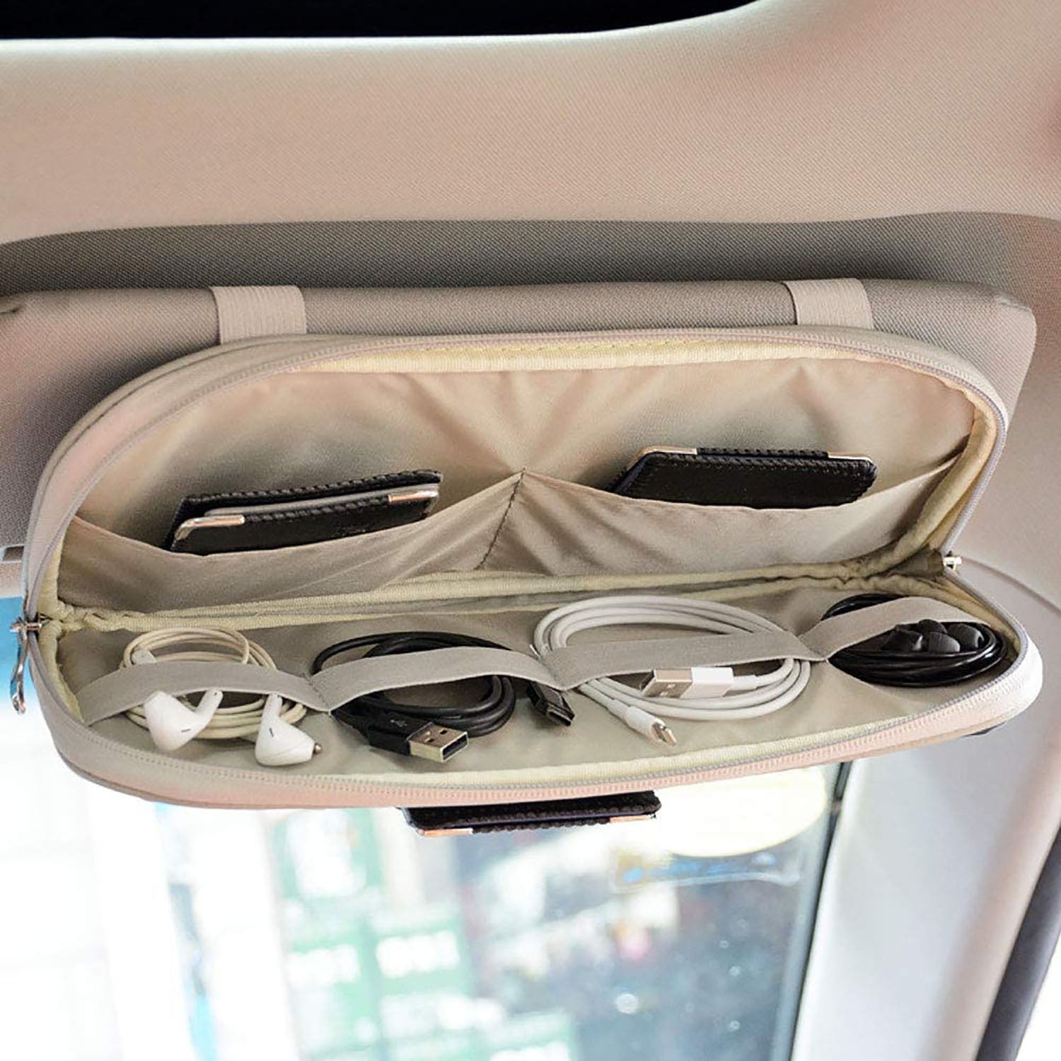 Interior Car Sun Visor Organizer Accessories Pocket Organizer Case