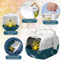 KAUKKO Bubble Machine for Parties Automatic Bubble Machine 4000+ /mins Portable Baby Bubble Machine Battery Powered Bubble Maker for Kids Girls Parties, Wedding, Stage, Indoor & Outdoor Durable Bubble Toy Grey