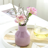 KAUKKO Solid Color Ceramic Vase Small Flower Vases for Home Decor, Modern Decor, Living Room Decor, Shelf Decor, Table, Bookshelf Decor Purple