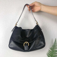 KAUKKO New bm same style underarm bag trendy simple retro handbag large capacity soft leather shoulder bag women bag White