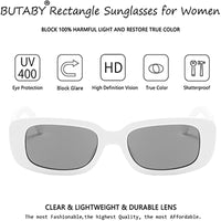 KAUKKO Rectangle Sunglasses for Women Retro Driving Glasses 90’s Vintage Fashion Narrow Square Frame UV400 Protection Black Frame Grey Lens+White Frame Grey Lens