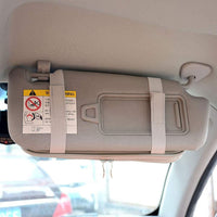 KAUKKO Car Sun Visor Organizer Auto Car Visor Pocket and Interior Accessories Car Truck Visor Storage Pouch Holder with Multi-Pocket Net Zippers (Beige)