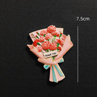 Flower Bloom Bouquet Refrigerator Magnet Resin Magnet, Beautiful Sunflower Rose Tulip Chamomile, 5pcs-Set
