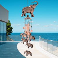 KAUKKO Elephant Wind Chimes, Copper Wind Chimes, Garden Decor, Gifts for Women, Gifts for mom, Wind Chimes Outdoor, Memorial Wind Chimes, Wind Bell