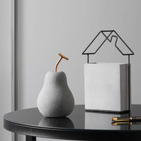 KAUKKO Orchard Ceramic Pear Decorate for Display on Bookshelf, Living Room, Dining Room, Home Office