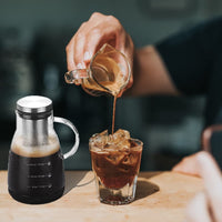 KAUKKO Cold Brew Coffee Maker Glass Cold Coffee Carafe with Stainless Steel Filter BPA-Free Thickened Borosilicate Glass Carafe