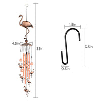KAUKKO Flamingo Wind Chimes, Copper Wind Chimes, Garden Decor, Gifts for Women, Gifts for mom, Wind Chimes Outdoor, Memorial Wind Chimes, Wind Bell