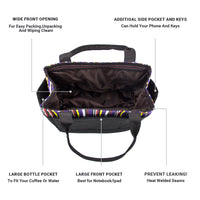 Classic commuter lunch box bag solid color suitable for work Black