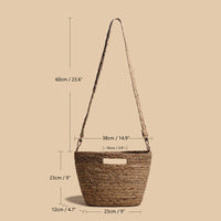 KAUKKO Straw bag woven bag handmade rattan bag tote bag hand-held shoulder messenger basket for Women