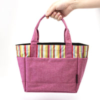 Classic commuter lunch box bag solid color suitable for work Red