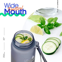 KAUKKO 32oz Leakproof BPA Free Drinking Water Bottle with Time Marker & Straw to Ensure You Drink Enough Water Throughout The Day