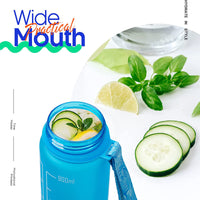 KAUKKO 32oz Leakproof BPA Free Drinking Water Bottle with Time Marker & Straw to Ensure You Drink Enough Water Throughout The Day