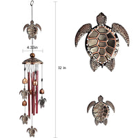 KAUKKO Sea turtle Wind Chimes, Copper Wind Chimes, Garden Decor, Gifts for Women, Gifts for mom, Wind Chimes Outdoor, Memorial Wind Chimes, Wind Bell