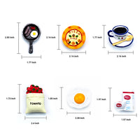 Refrigerator Magnets 13pcs Food Theme for Food Lover, Cute and Funny, 13pcs-Set