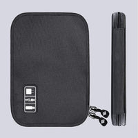 KAUKKO Portable Cord Organizer, Travel Organizer Bag for Cable Storage, Cord Storage and Electronics Accessories Charger Organizer black