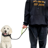 Reflective dog leash with two handles 1.5m / 1.8m with double hand strap