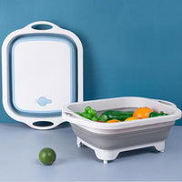 Collapsible Cutting Board with Colander - Washing and Draining Veggies Fruits Food Grade Sink Storage Basket