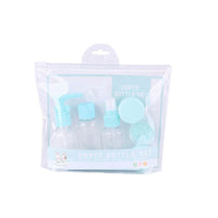 KAUKKO 8 pcs Portable Travel Bottles Set Press type Bottles Set (Blue)
