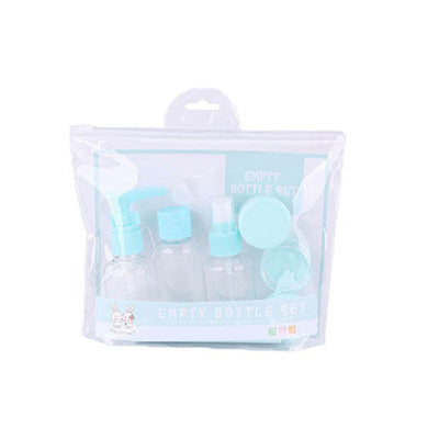 KAUKKO 8 pcs Portable Travel Bottles Set Press type Bottles Set (Blue)