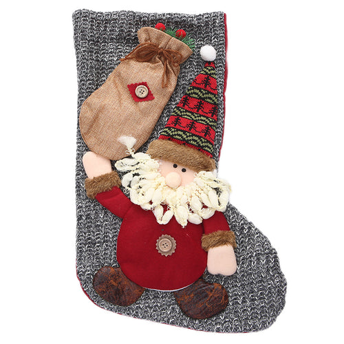 KAUKKO Christmas Stockings Animal One Piece, Felt Large Plush Reindeer Snowman Design Hanging Stocking for Xmas Tree Mantel Party Decor CS02-7