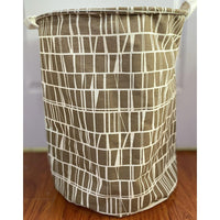 KAUKKO Cotton Thickened Large Sized Laundry Basket with Durable Webbing Handle, Round Collapsible Storage Basket,Dirty Clothes Hamper  LB03-19