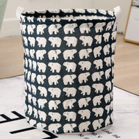KAUKKO Cotton Thickened Large Sized Laundry Basket with Durable Webbing Handle, Round Collapsible Storage Basket,Dirty Clothes Hamper  LB03-16