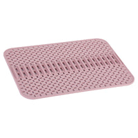 KAUKKO Silicone Dish Drying Mat,32 cm * 43 cm, for Kitchen Counter, Heat Resistant Hot Pot Holder, Non-Slip Silicone Sink Mat Pink