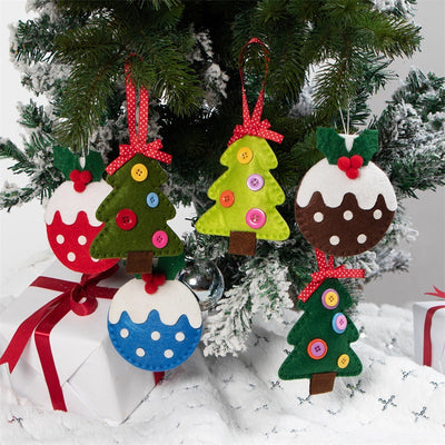 KAUKKO 6 Pack Plush Christmas Ornaments Set Christmas Tree Decoration Santa/Snowman/Elk/Bear Ornaments for Festive Season Holiday Party Decor CS03-5
