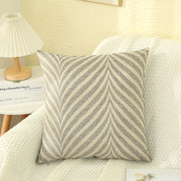 KAUKKO Fashion Light Luxury Striped Sofa Pillow Decorative Throw Pillow Covers 45 x 45, Soft Plush Faux Velvet Pillow Covers Set of 2, P04-4