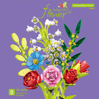 KAUKKO Flower Bouquet Building Kit, Flower Building Blocks, Artificial Flowers Building Toys Creative Project for Adults Botanical Collection（FB01-D）