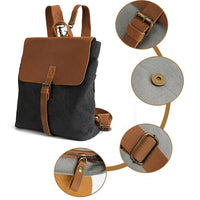 KAUKKO Women's Bag in Vintage Casual Canvas and Leather Canvas