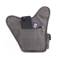 Retro Casual Shoulder Bag Sports Canvas Laptop Crossbody Bag ( grey )