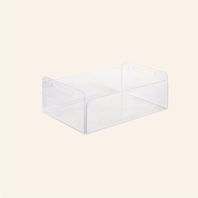KAUKKO Square Desk Organizer, Acrylic Organizer Desk Storage Box, Desktop Drawer Desktop Organizer for Office and Home,Clear,11.8 *7.9 *3.6 in