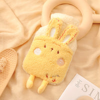 KAUKKO Hot Water Bottle Animal,Hot Water Bottle with Cuddly Cover,  for Heating when cold days,For Pain Relief Stomach Back Legs (1L) WF04-Yellow