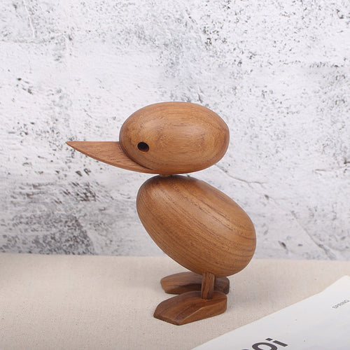 KAUKKO Duck Wooden Puppet Creative Gift Duck baby Cute Home Decorations for Bedroom Living room