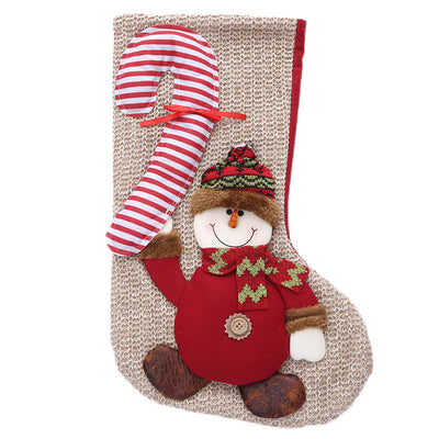 KAUKKO Christmas Stockings Animal One Piece, Felt Large Plush Reindeer Snowman Design Hanging Stocking for Xmas Tree Mantel Party Decor CS02-8