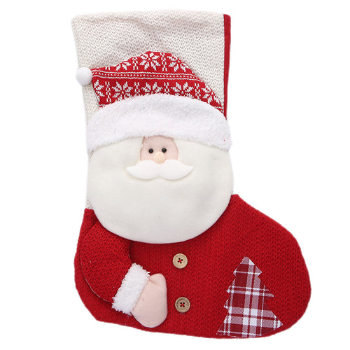 KAUKKO Christmas Stockings Animal One Piece, Felt Large Plush Reindeer Snowman Design Hanging Stocking for Xmas Tree Mantel Party Decor CS02-13