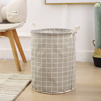 KAUKKO Cotton Thickened Large Sized Laundry Basket with Durable Webbing Handle, Round Collapsible Storage Basket,Dirty Clothes Hamper  LB03-03
