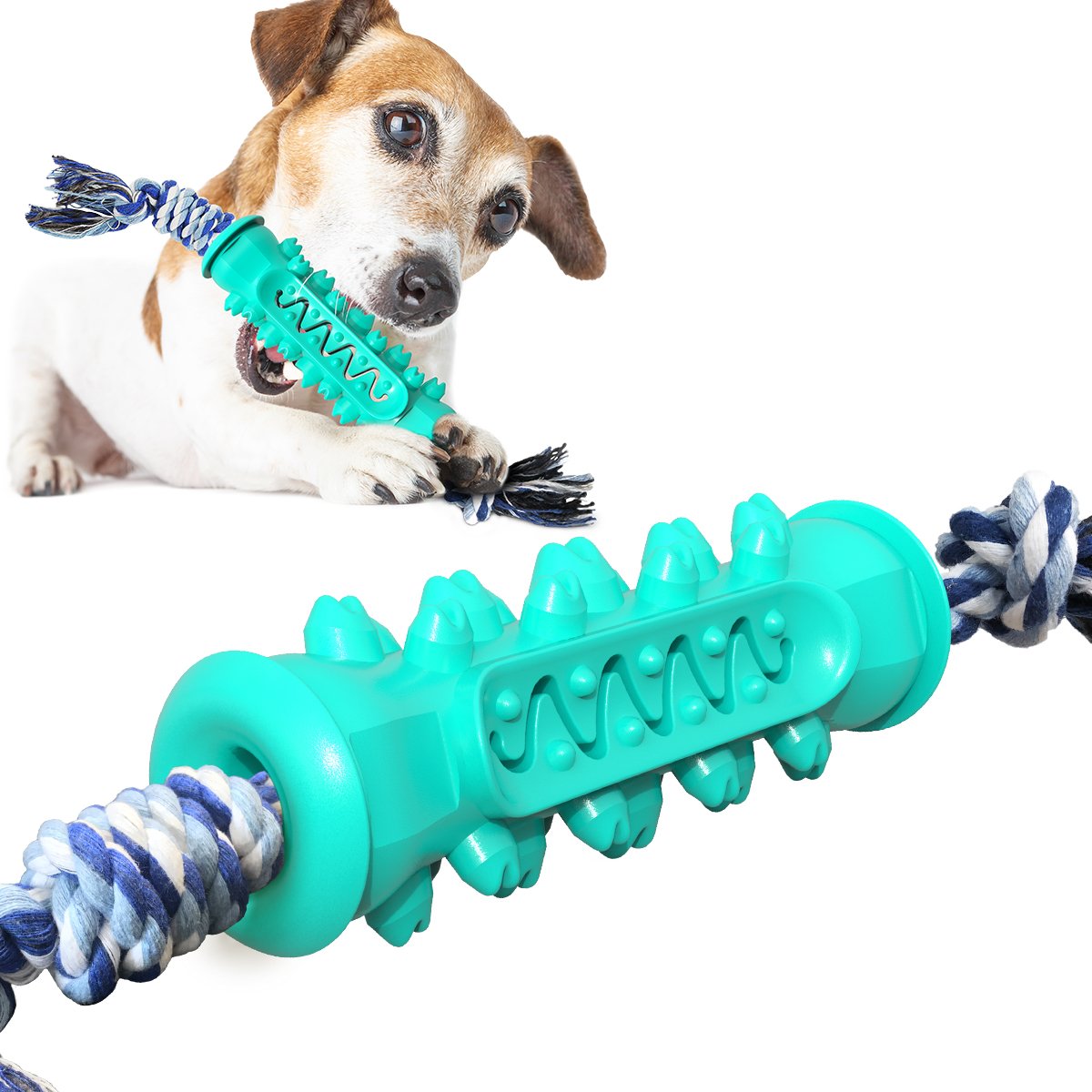 Dog chew toy with snack hiding place, interactive chew toy, puppy dental care for dogs, non-toxic, 2 pack