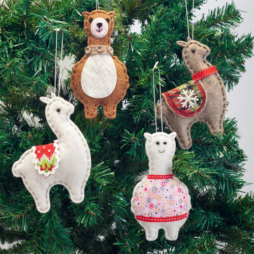 KAUKKO 4 Pack Plush Christmas Ornaments Set Christmas Tree Decoration Santa/Snowman/Elk/Bear Ornaments for Festive Season Holiday Party Decor CS03-3