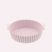 KAUKKO Air Fryer Silicone Liners Round Food Safe Non Stick Air Fryer Basket Oven Accessories, Reusable Replacement Fits 8.66 in Air Fryer Pink